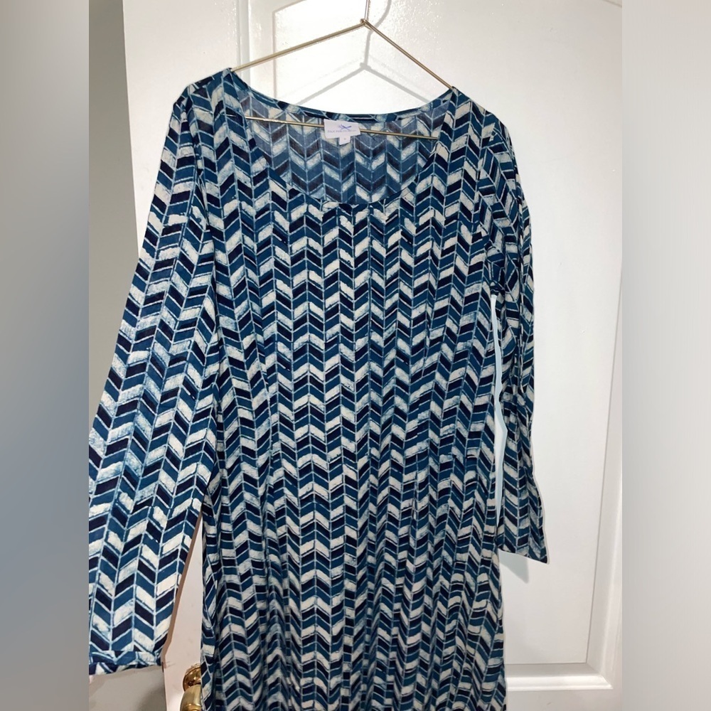 New! Pax Philomena x Anthropologie Prisma Indigo Mermaid Kaftan Maxi Dress💙Small - Picture 9 of 13